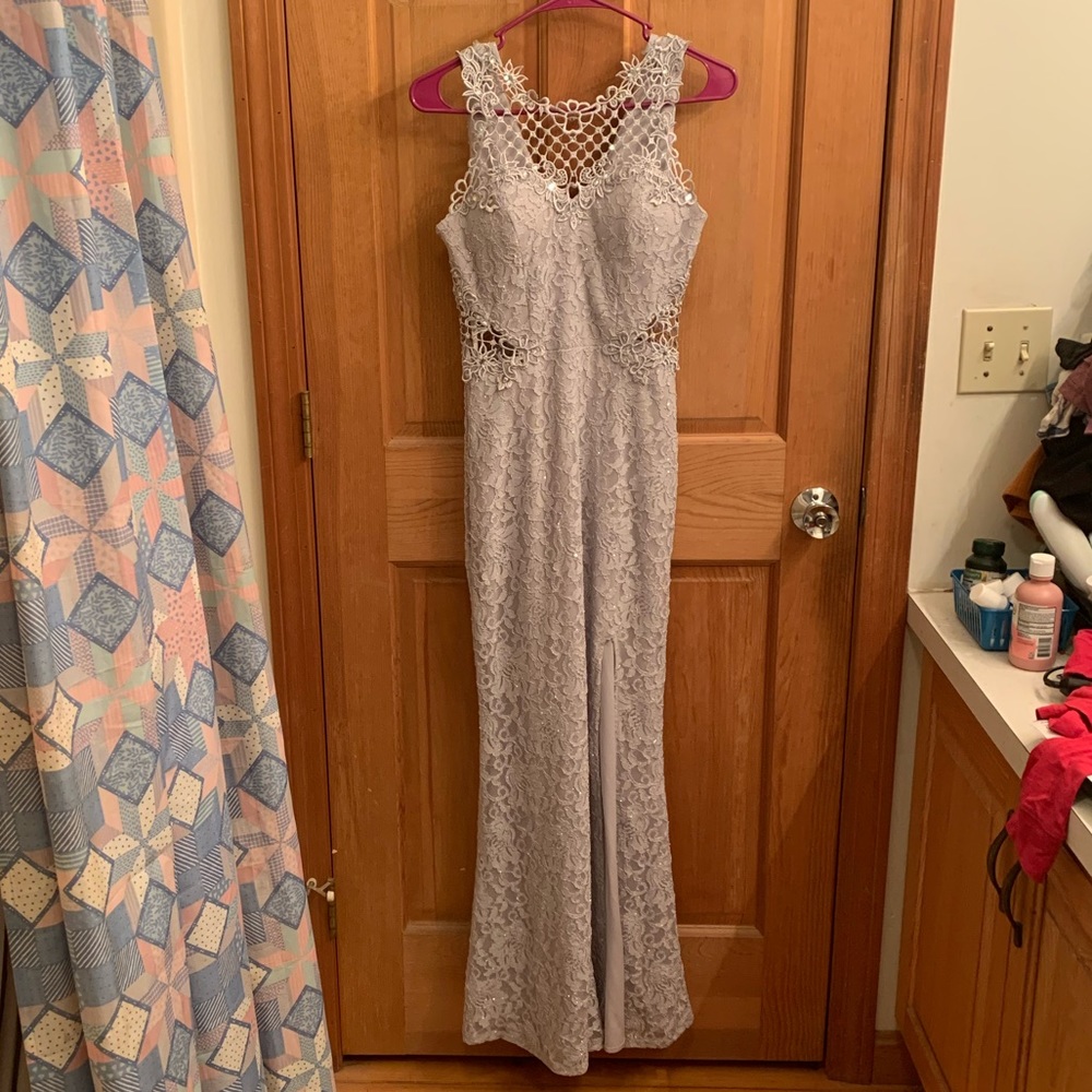 Formal or Prom dress grey and silver